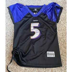 Women’s Ravens Flacco #5 Reebok NFL Football Jersey, Size Medium